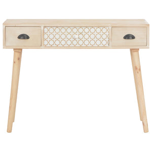 vidaXL Console Table with 3 Drawers 100x30x73 cm Solid Pine Wood