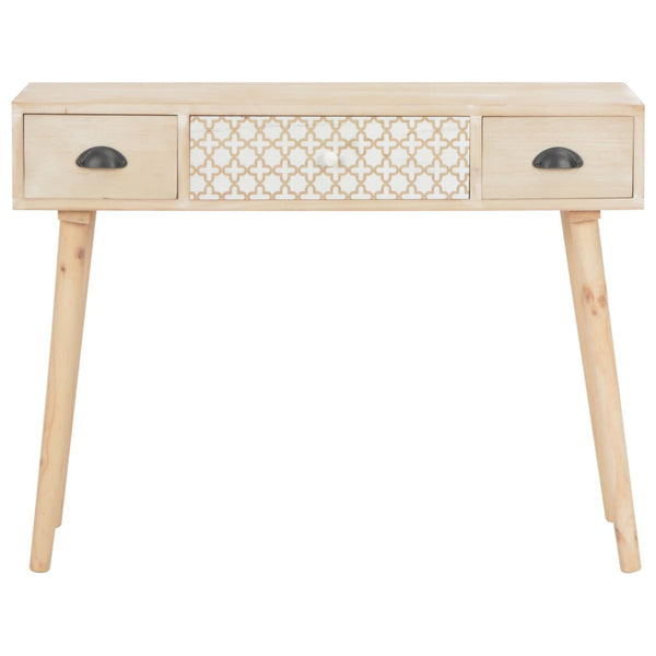 vidaXL Console Table with 3 Drawers 100x30x73 cm Solid Pine Wood