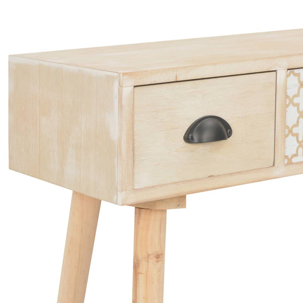 vidaXL Console Table with 3 Drawers 100x30x73 cm Solid Pine Wood