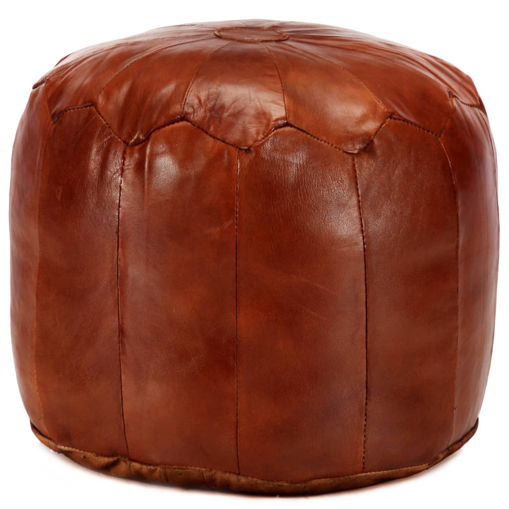 vidaXL Pouffe Light Brown 40 x 35 cm Real Goat Leather