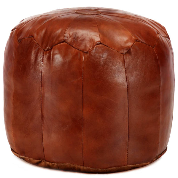 vidaXL Pouffe Light Brown 40 x 35 cm Real Goat Leather