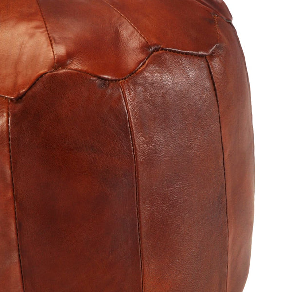vidaXL Pouffe Light Brown 40 x 35 cm Real Goat Leather
