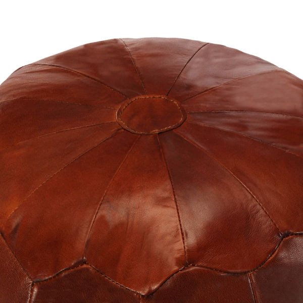 vidaXL Pouffe Light Brown 40 x 35 cm Real Goat Leather