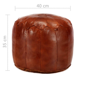 vidaXL Pouffe Light Brown 40 x 35 cm Real Goat Leather