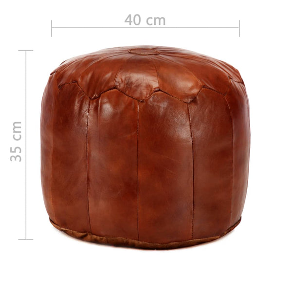 vidaXL Pouffe Light Brown 40 x 35 cm Real Goat Leather
