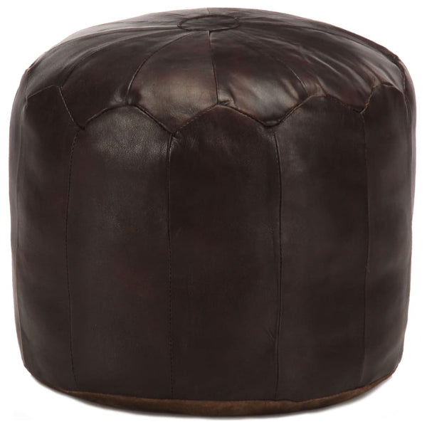 vidaXL Pouf Dark Brown 40 x 35 cm Genuine Goat Leather