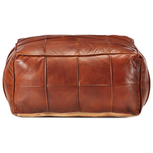 vidaXL Pouf Light Brown 60 x 60 x 30 cm Genuine Goat Leather