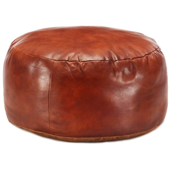 vidaXL Pouffe Light Brown 60 x 30 cm Real Goat Leather