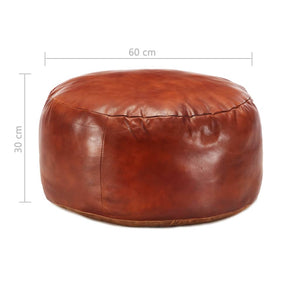 vidaXL Pouffe Light Brown 60 x 30 cm Real Goat Leather