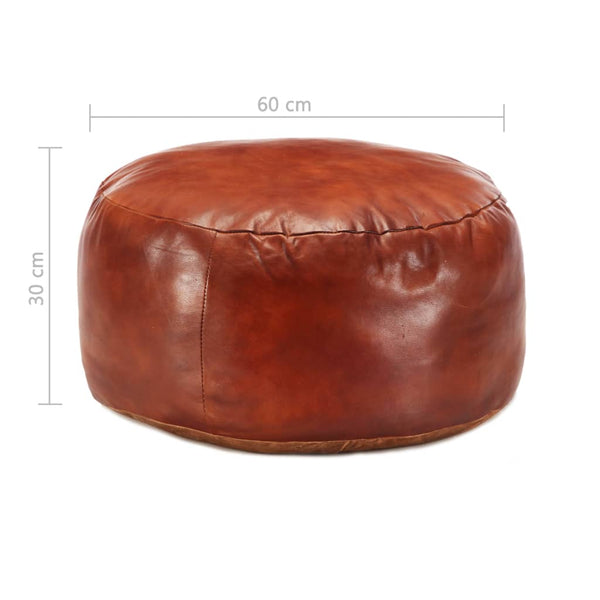 vidaXL Pouffe Light Brown 60 x 30 cm Real Goat Leather
