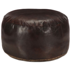 vidaXL Pouffe Dark Brown 60 x 30 cm Real Goat Leather