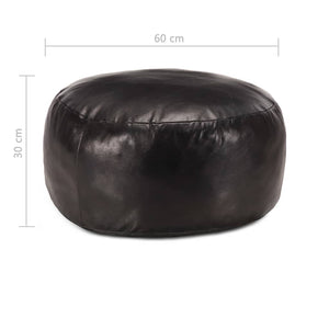 vidaXL Pouf Black 60 x 30 cm Real Goat Leather
