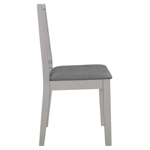 vidaXL Dining Chairs with Cushions 4 pcs Grey Solid Wood