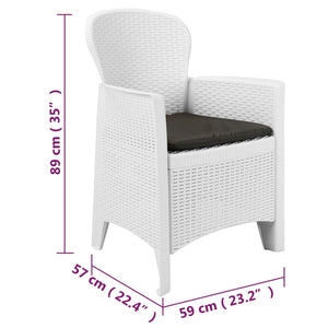 vidaXL 3-Piece Bistro Set Plastic Rattan White
