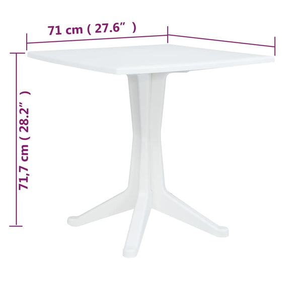 vidaXL 3-Piece Bistro Set Plastic Rattan White