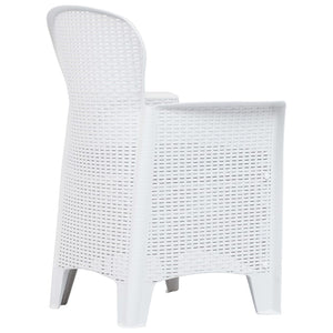 vidaXL 3-Piece Bistro Set Plastic Rattan White