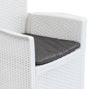 vidaXL 3-Piece Bistro Set Plastic Rattan White