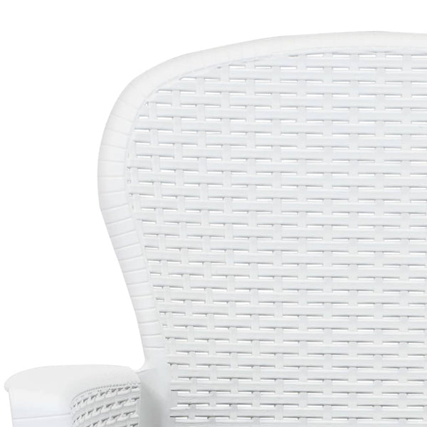vidaXL 5-piece Garden Dining Set Plastic Rattan White