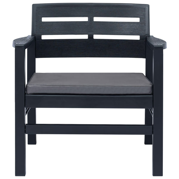 vidaXL 4-Piece Garden Lounge Set Anthracite Plastic