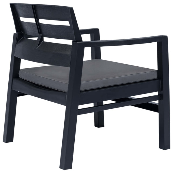 vidaXL 4-Piece Garden Lounge Set Anthracite Plastic