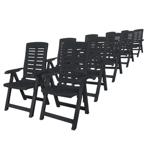 vidaXL 11-piece Outdoor Dining Set Plastic Anthracite