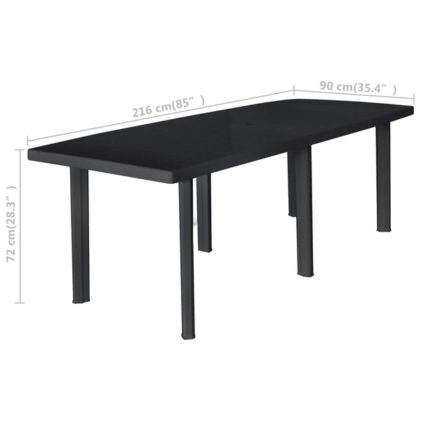 vidaXL 11-piece Outdoor Dining Set Plastic Anthracite