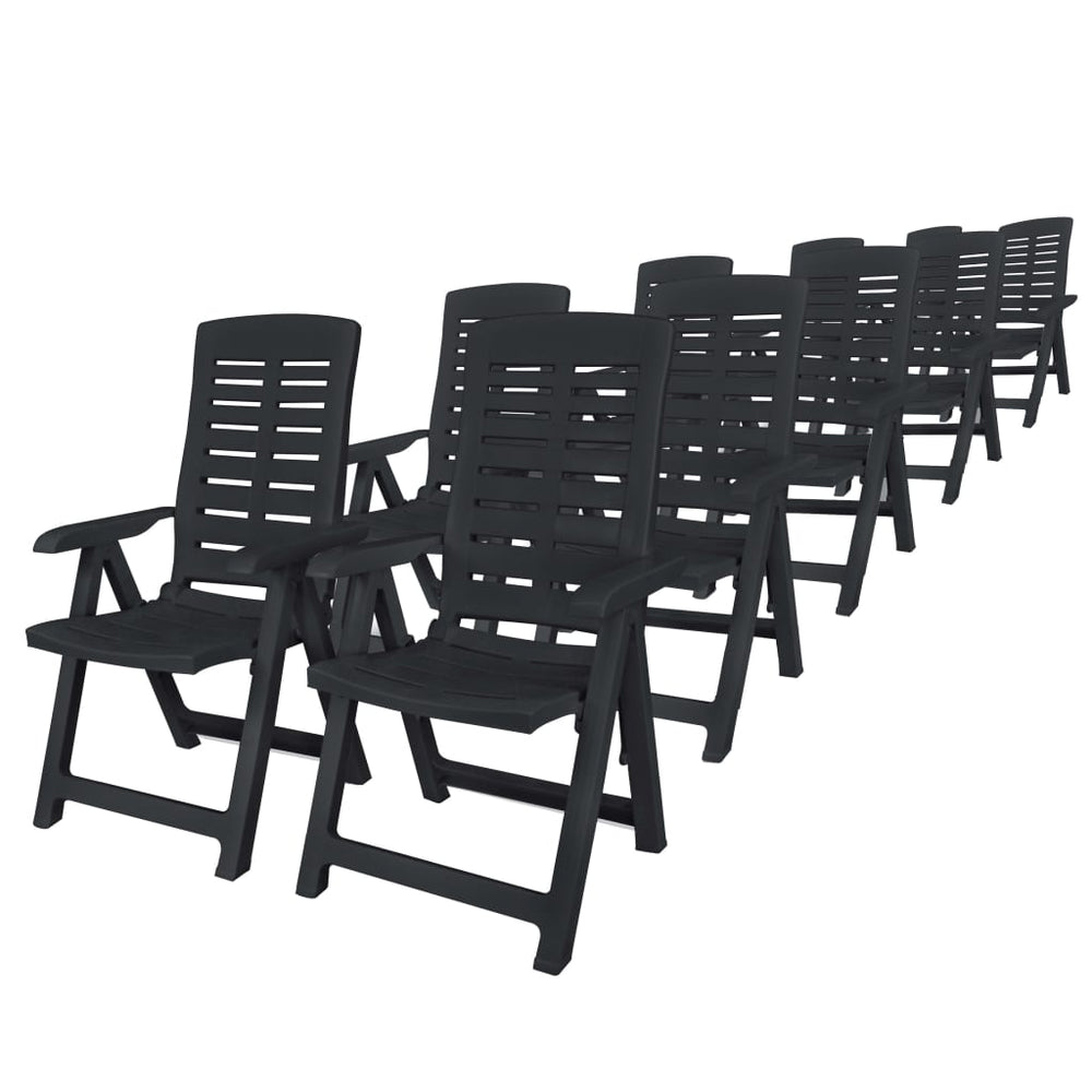 vidaXL 11-piece Outdoor Dining Set Plastic Anthracite