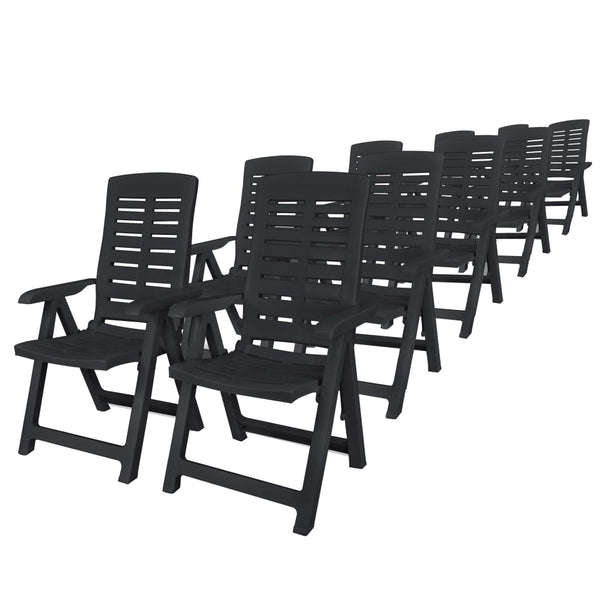 vidaXL 11-piece Outdoor Dining Set Plastic Anthracite