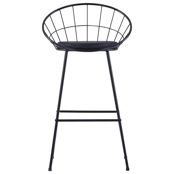 vidaXL Bar Stools 2 pcs Black Faux Leather