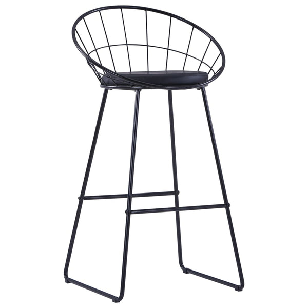 vidaXL Bar Stools 2 pcs Black Faux Leather