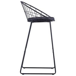vidaXL Bar Stools 2 pcs Black Faux Leather