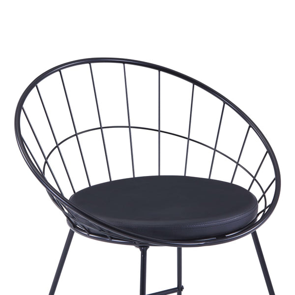 vidaXL Bar Stools 2 pcs Black Faux Leather