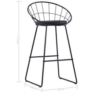 vidaXL Bar Stools 2 pcs Black Faux Leather