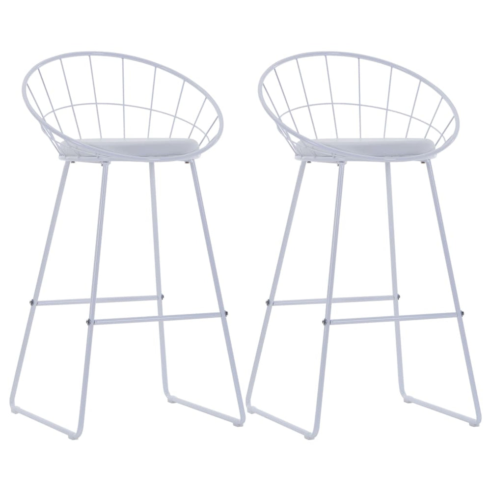 vidaXL Bar Stools 2 pcs White Faux Leather