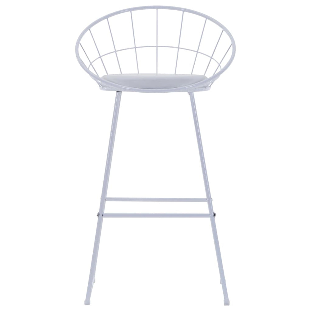 vidaXL Bar Stools 2 pcs White Faux Leather