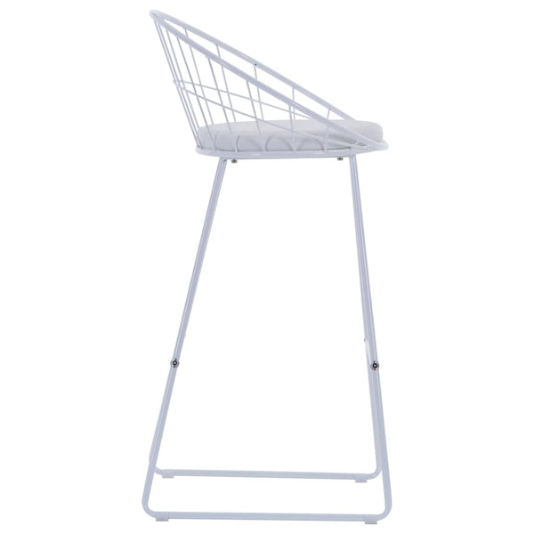 vidaXL Bar Stools 2 pcs White Faux Leather