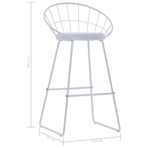 vidaXL Bar Stools 2 pcs White Faux Leather