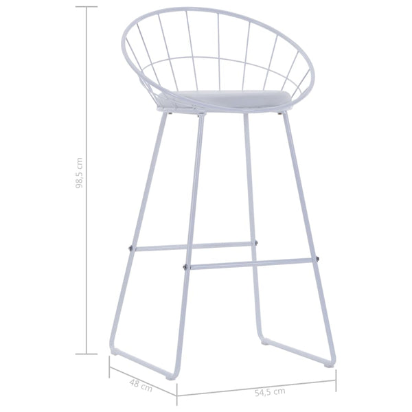 vidaXL Bar Stools 2 pcs White Faux Leather