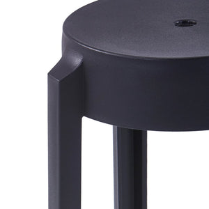 vidaXL Stackable Stools 4 pcs. Black Plastic