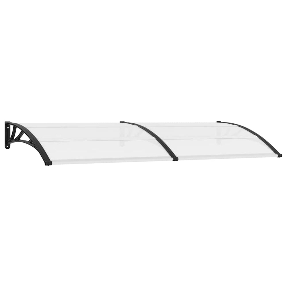vidaXL Door Canopy Black and Transparent 240x75 cm PC
