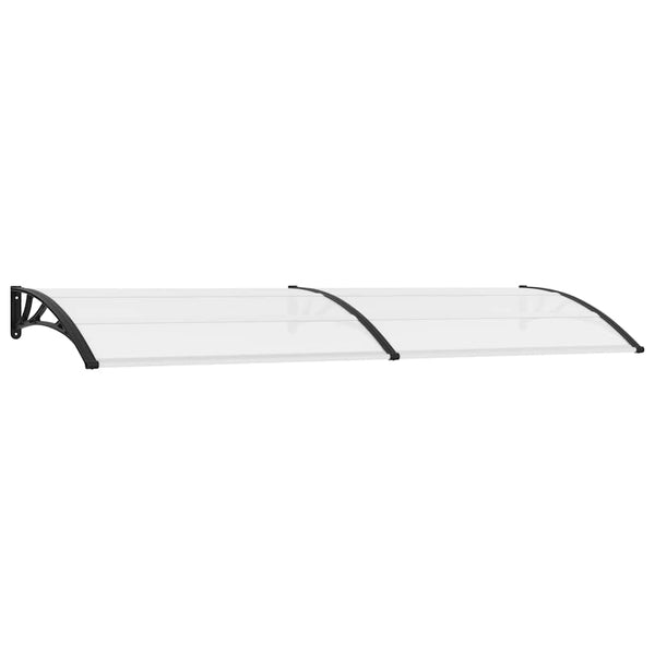 vidaXL Door Canopy Black and Transparent 300x75 cm PC