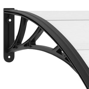 vidaXL Door Canopy Black and Transparent 300x75 cm PC