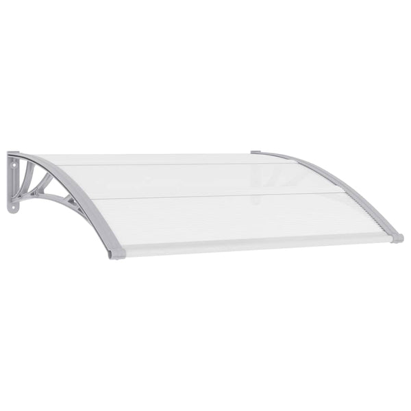 vidaXL Door Canopy Grey and Transparent 120x75 cm PC