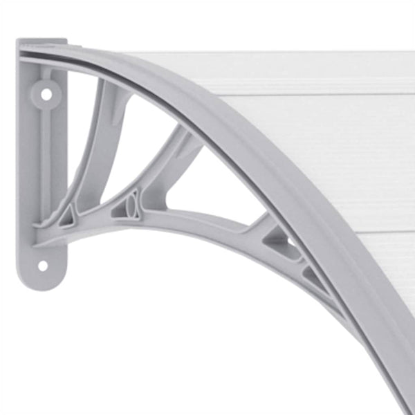 vidaXL Door Canopy Grey and Transparent 120x75 cm PC