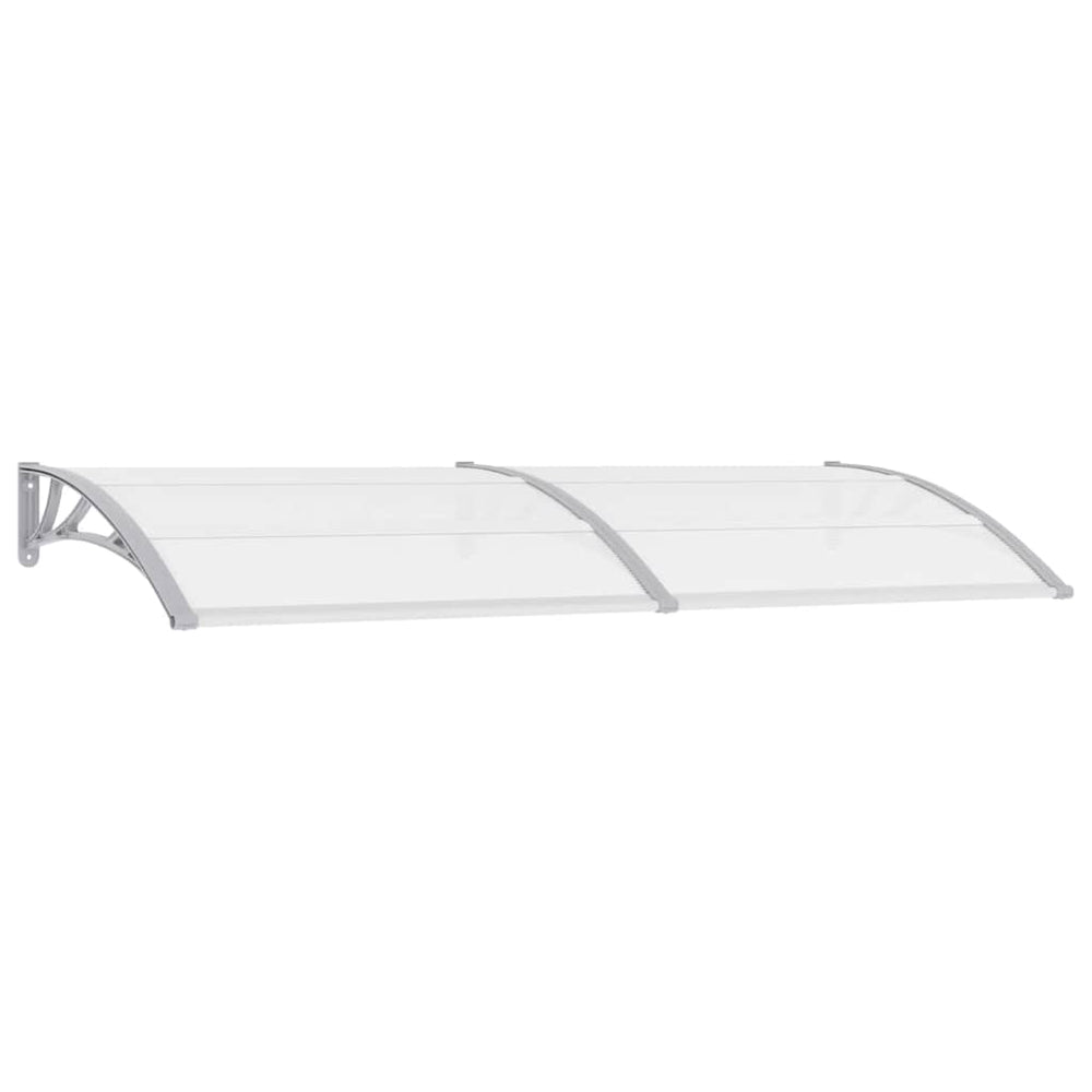 vidaXL Door Awning Grey and Transparent 240x75 cm PC