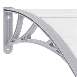 vidaXL Door Awning Grey and Transparent 240x75 cm PC