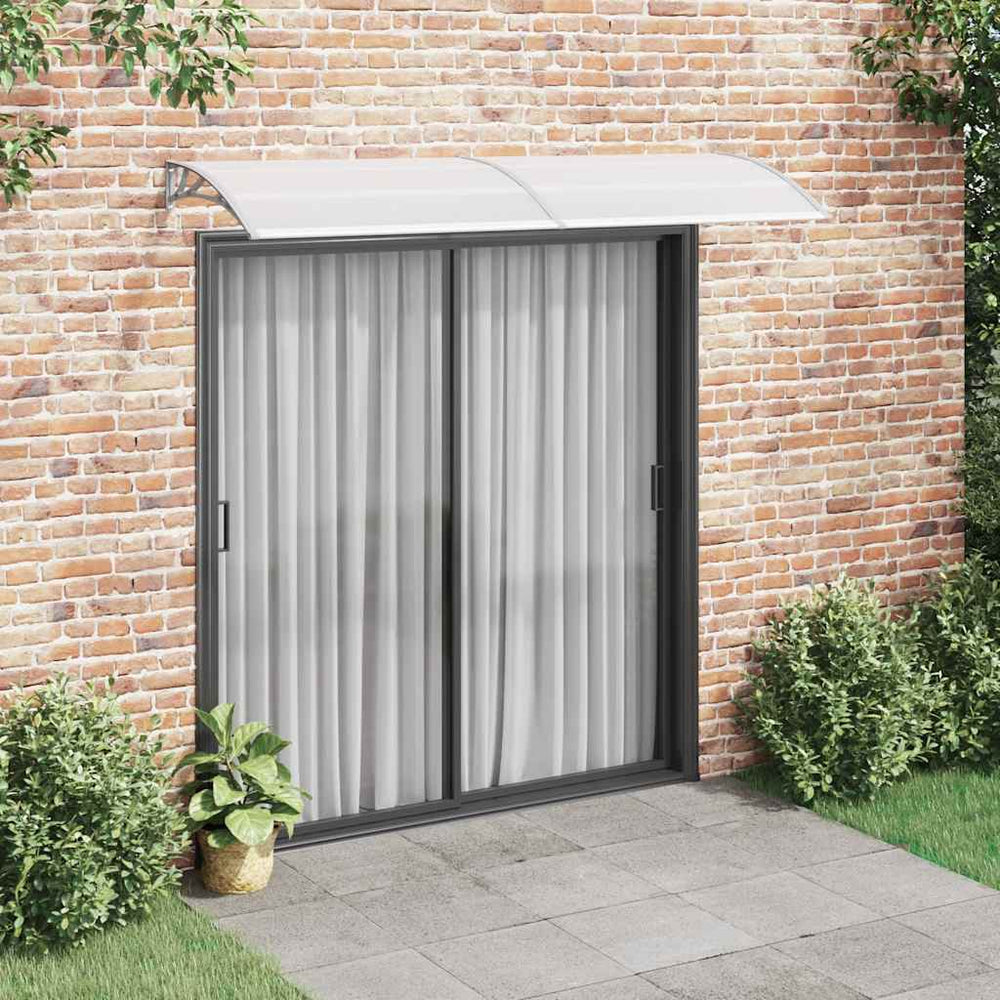 vidaXL Door Awning Grey and Transparent 240x75 cm PC