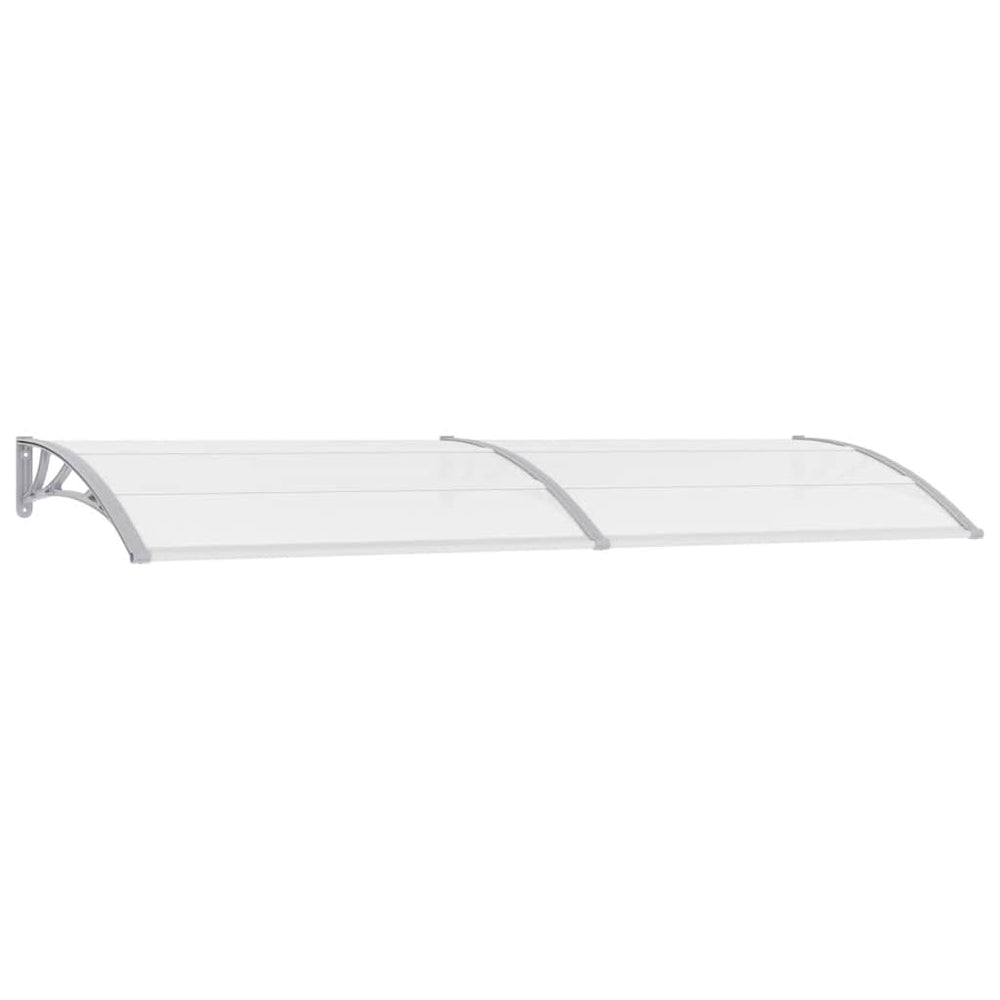 vidaXL Door Canopy Grey and Transparent 300x75 cm PC