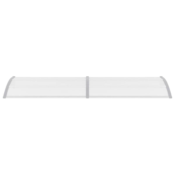 vidaXL Door Canopy Grey and Transparent 300x75 cm PC