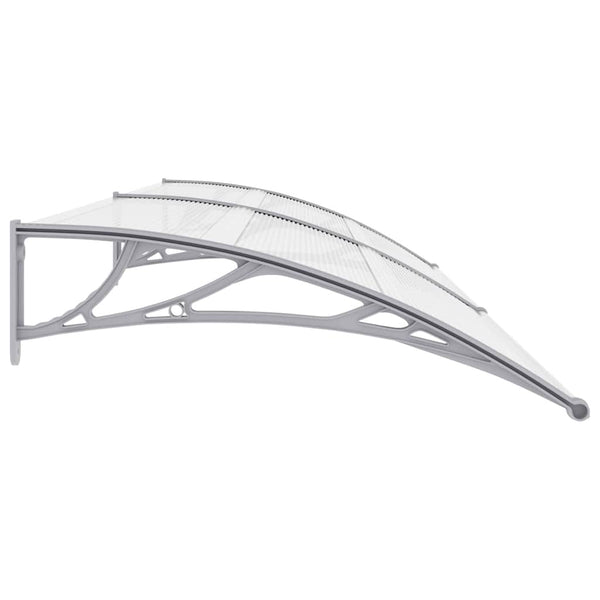 vidaXL Door Canopy Grey and Transparent 300x75 cm PC